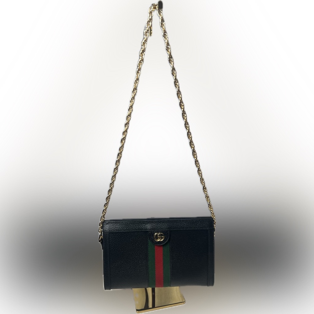 EUC Gucci Ophidia Black Leather Shoulder Bag - Picture 7 of 9
